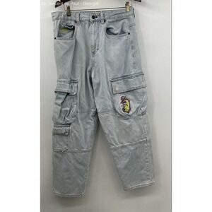 Empyre Denim Cargo Jeans Men's Size 30x30 Blue Baggy Logo Y2K